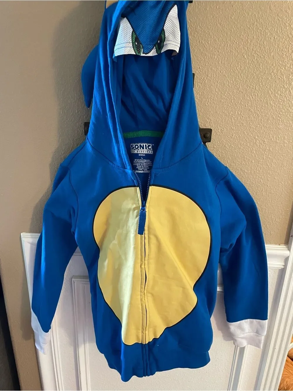 Sonic The Hedgehog Boys L Zip Up Sonic Sweatshirt